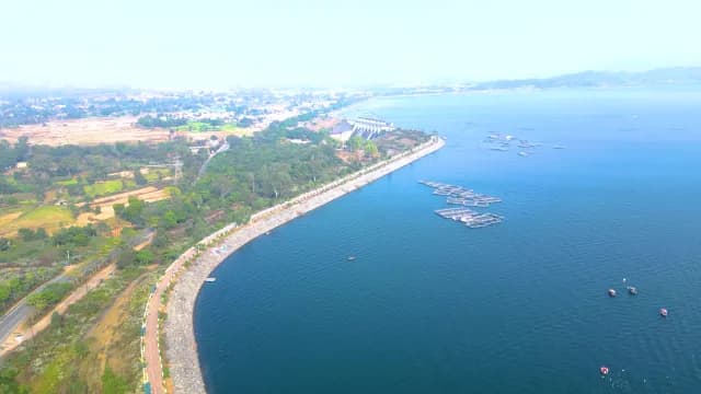 Aerial View of Patratu Dam and Reservoir Landscape