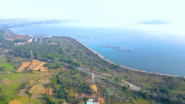 Aerial Panorama of Patratu Dam and Vast Reservoir Infrastructure