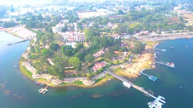 Aerial Panorama of Patratu Lake Resort and Waterfront