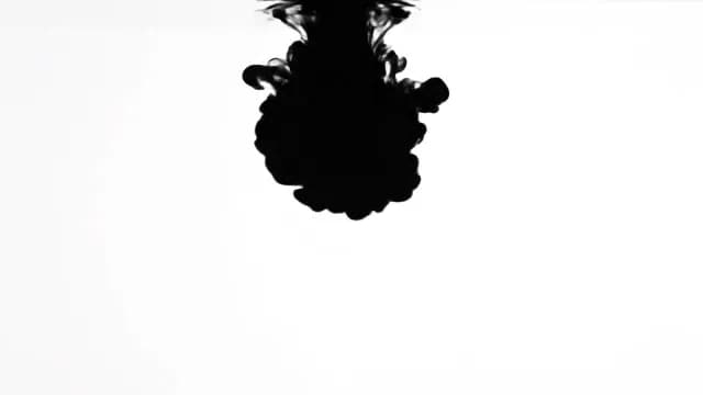 Abstract Black Ink Expanding in Water on White Background