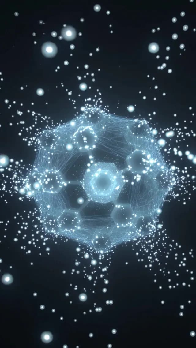 Abstract Glowing Blue Digital Sphere with Hexagonal Data Pattern