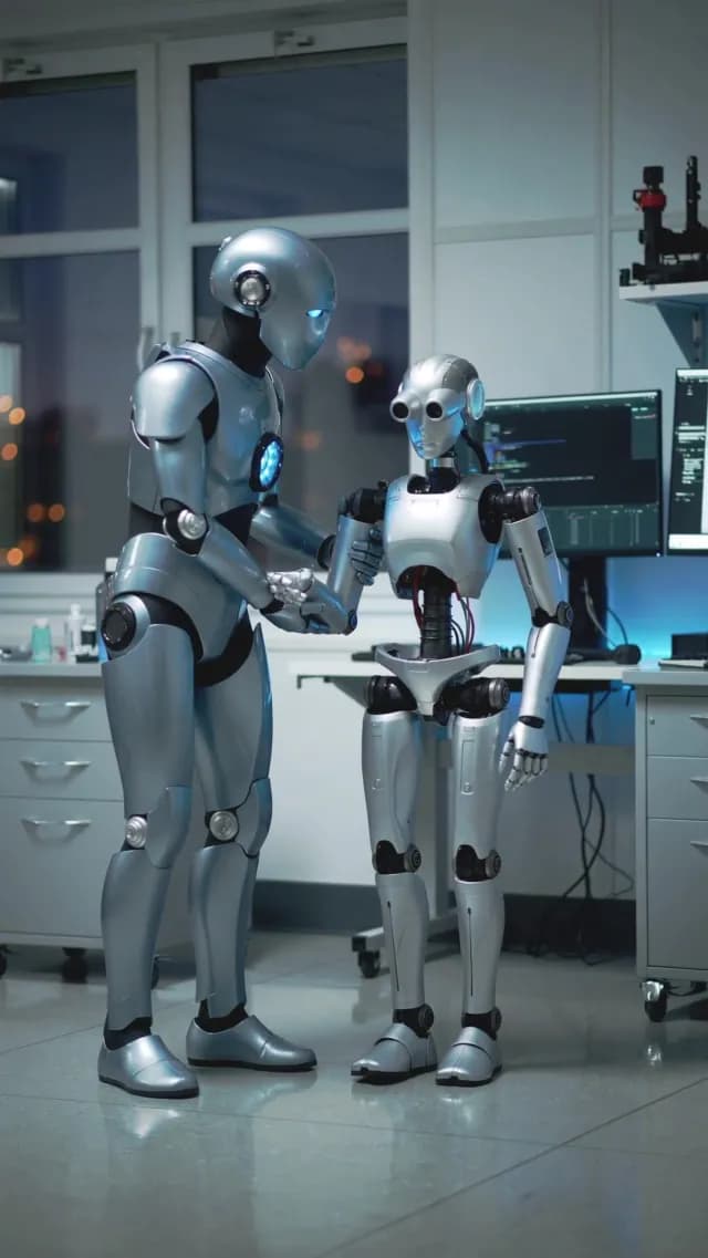 Humanoid Robots Interacting in Modern Laboratory