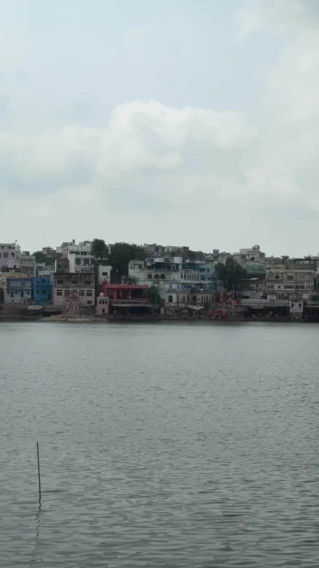 Sacred Pushkar Lake and Traditional Architecture in Rajasthan India