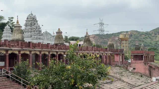 Ancient Hindu Budha Pushkar Temple Complex with Traditional Spire Architecture