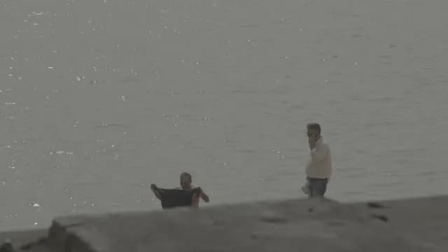 Man Bathing in at Pushkar Lake, Rajasthan