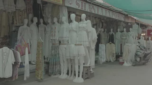 Traditional Bohemian style Apparel on Mannequins at Local Market in Ajmer