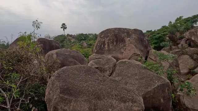 Large Granite Boulders of Mama Bhagne Pahar in Dubrajpur, Birbhum, West Bengal