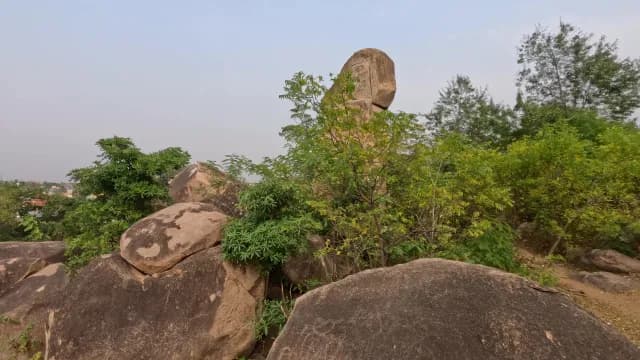 Massive Granite Boulders and Greenery in a Rocky Natural Landscape, West Bengal
