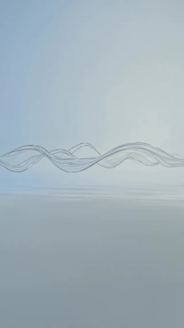 Abstract Minimalist Glass Waves in 3D Motion