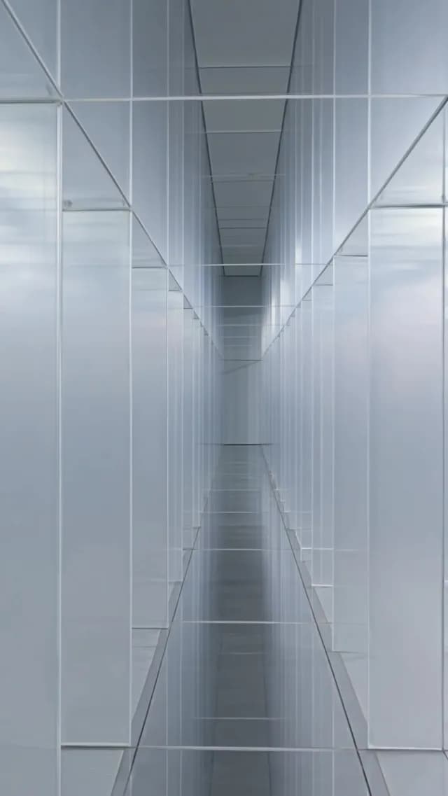 Minimalist Futuristic Glass Corridor Background