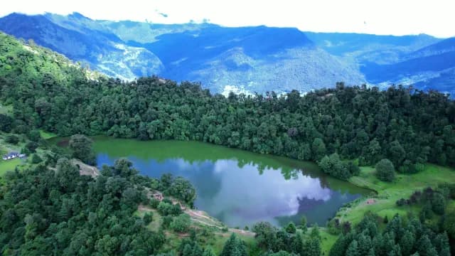 Aerial View of Deoria Tal Lake, Chopta, Uttarakhand