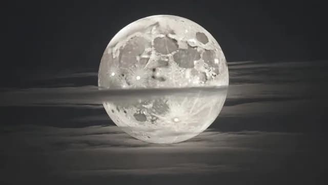 Cinematic Full Moon with Clouds in Night Sky