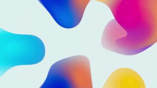Abstract Colorful Fluid Gradient Shapes on White Background