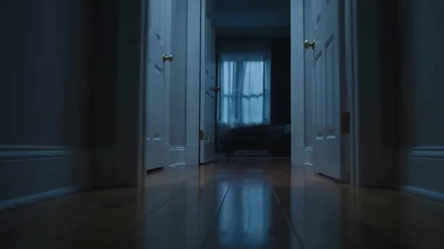 Dark Moody Hallway Leading to Bedroom at Night