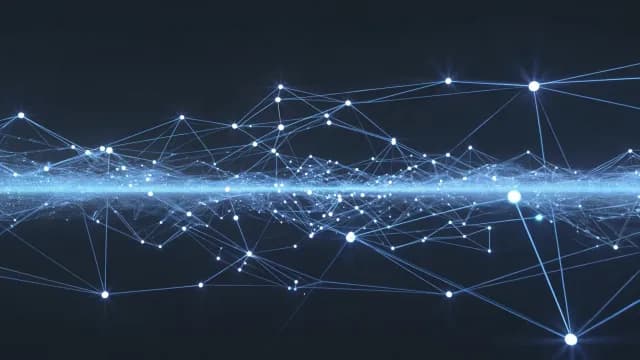 Abstract Blue Digital Network Connection with Glowing Data Points