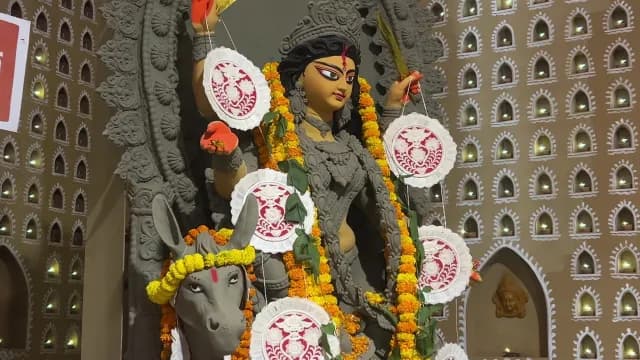 Intricately Crafted Clay Idol of Goddess Shitala at a Hindu Festival