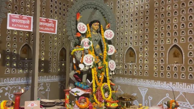 Hindu Goddess Kalaratri Idol Decorated for Durga Puja Festival Delhi
