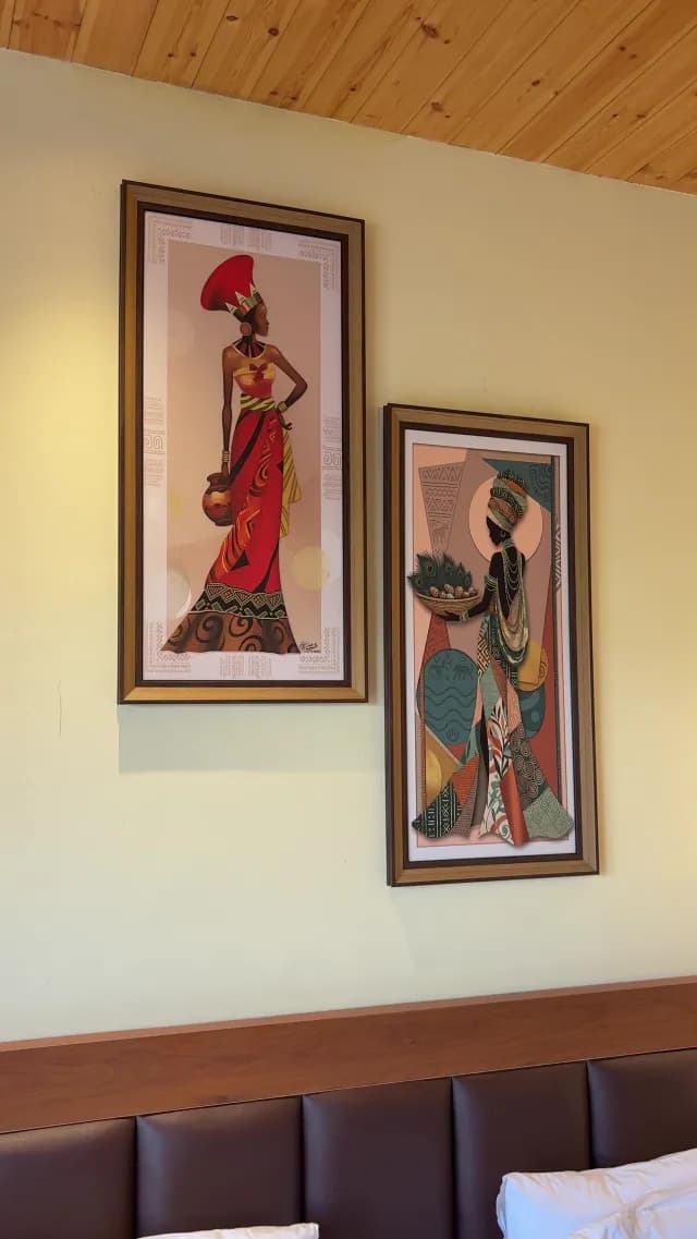 African Themed Wall Art Decor in a Modern Interior Setting